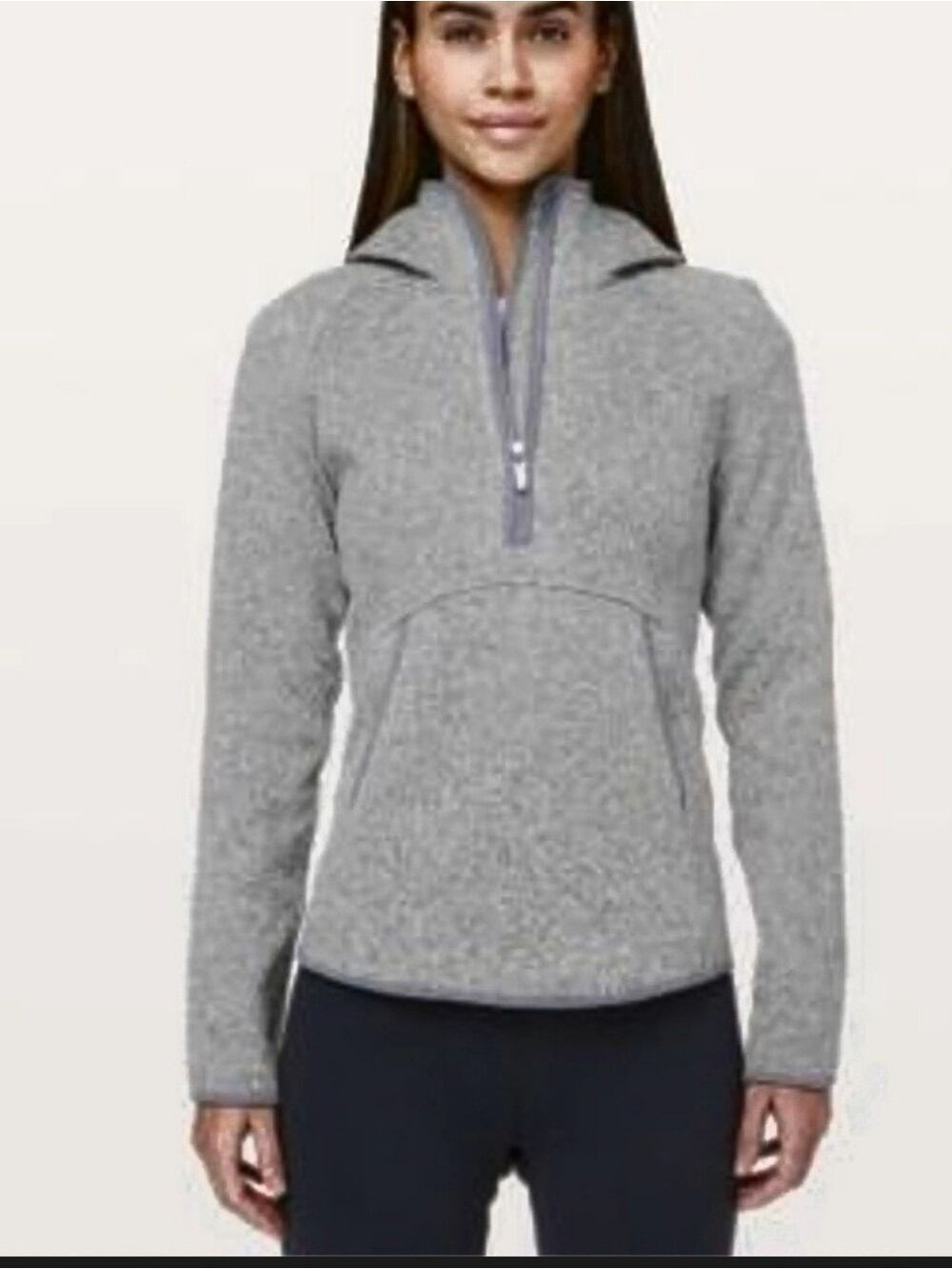 Lululemon Heather Gray Half-Zip Fleece Pullover XS